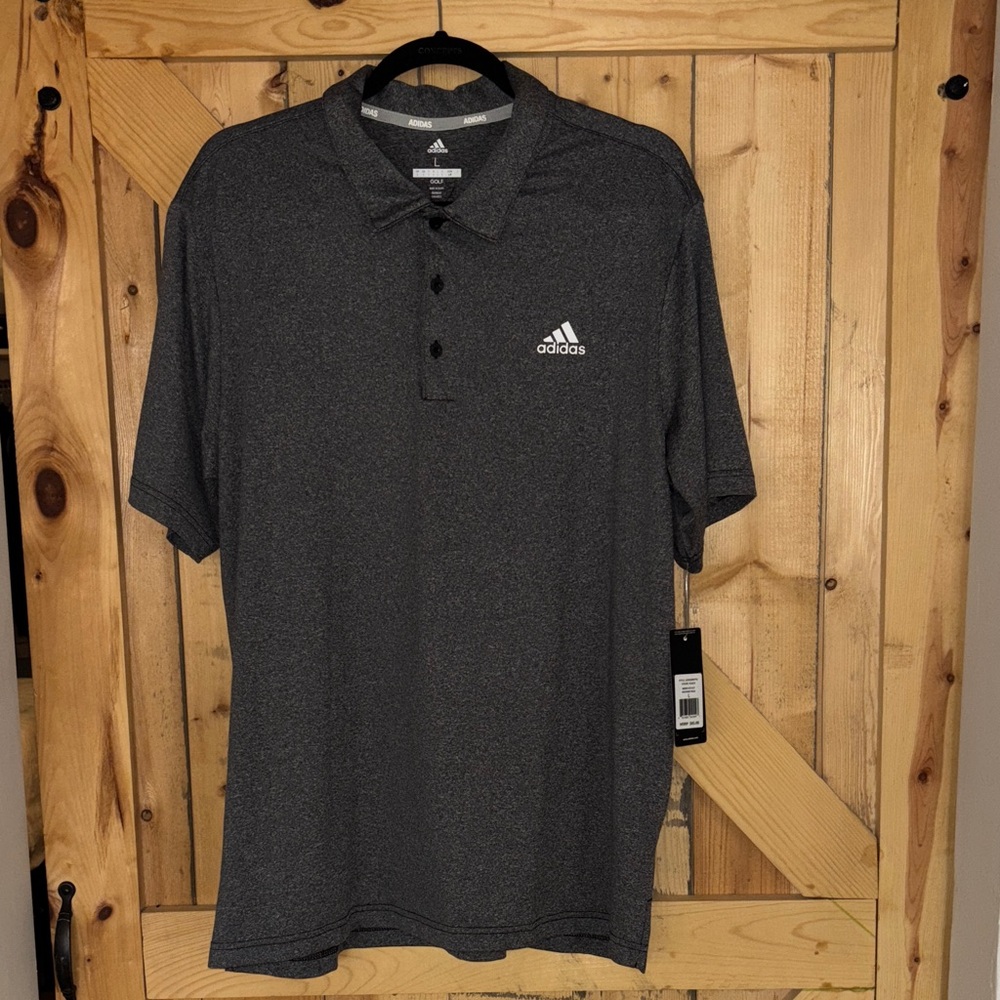 Adidas Advantage Men's Gray Polo Golf Shirt UPF 50